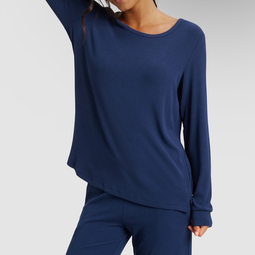 Women’s Bamboo Rib-Knit Long Sleeve Lounge Top Sz XL (Current On Website)